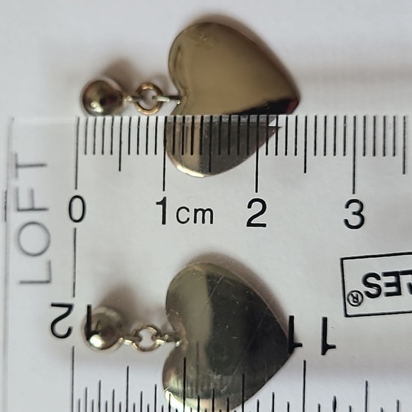 Large Heart Drop Earrings - Picture 7 of 8